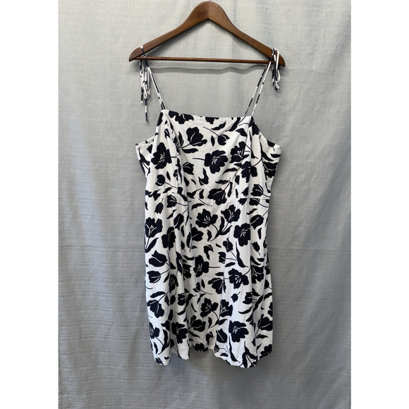 Old Navy Linen Cami Dress Womens Plus Size 2X Blue Floral Smocked Beachy Coastal - Picture 1 of 8